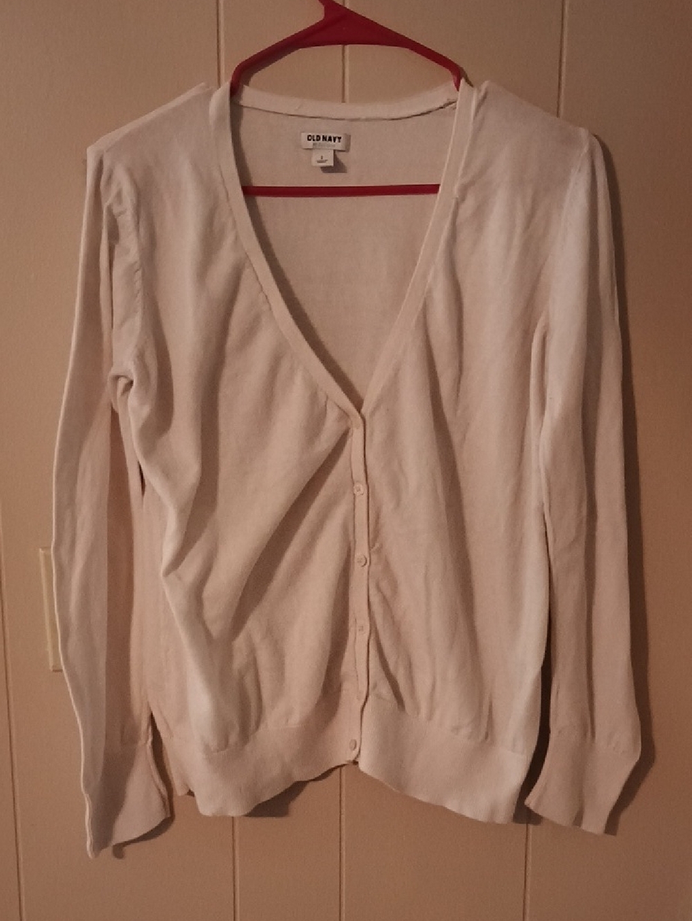 Old Navy White Lightweight V-Neck Button Cardigan